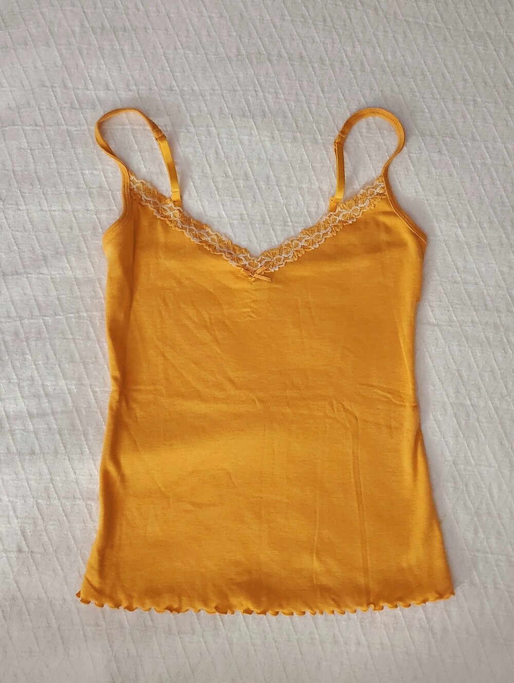 Vintage La Senza Lengerie Orange Popsicle Lattice Tank Top
